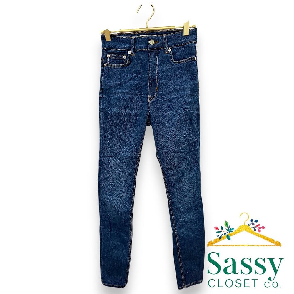 ZARA Premium Denim High Rise Cigarette Jeans 2/25 90s Minimalist EUC